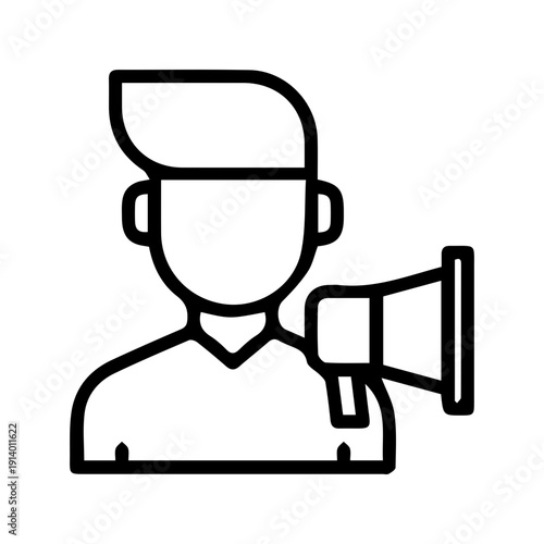 Person with megaphone icon
