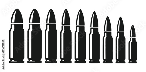 Vector of a line of bullets on a white background