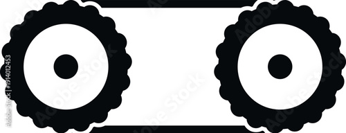 Chain drive mechanism with two cogwheels and roller chain moving in connection