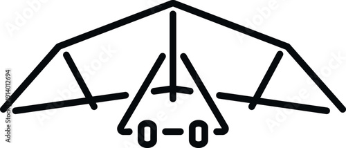 Hang glider icon representing air sports, freedom, flight, and adventure activity