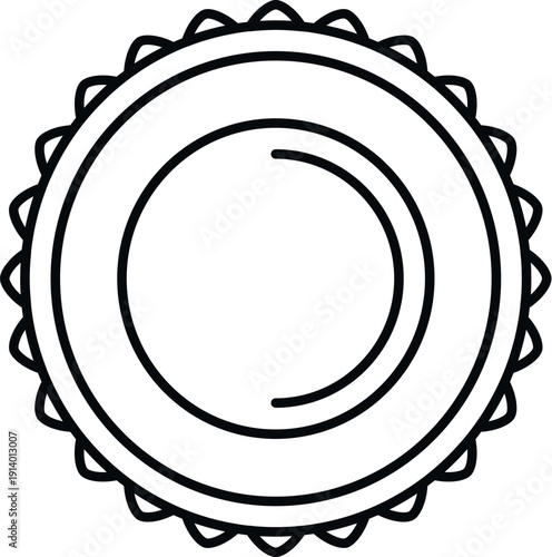 Bottle cap icon illustrating drink closure and beverage sealing