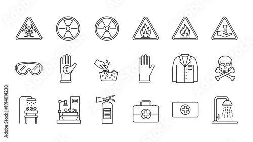 Collection of Various Hazard Warning Icons.