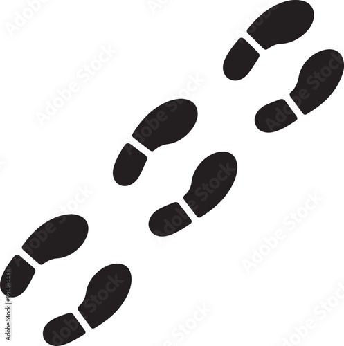 Human footprints on transparent background. Human traces, track, shoe, tracking, sole, shoeprints.