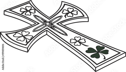 St Patrick's Day Shamrock Cross Christian Faith SVG Bundle. transparent background