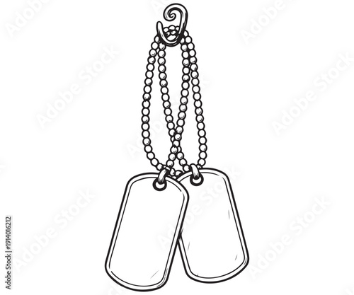 Line Art of The Badge of Identity and Sacrifice