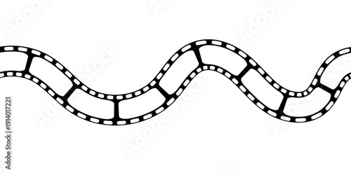 Film strip background with retro photo and cinema frames. Movie reel or video strip roll design. Vector illustration for media, film, and photography projects.eps10