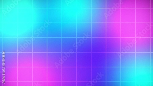 Vibrant Neon Gradient Grid Background with Soft Grain Texture – Modern Abstract Motion Loop