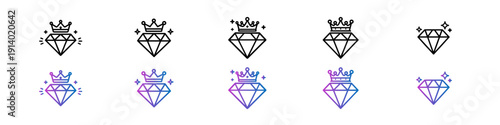 Premium Diamond Crown Icons Collection