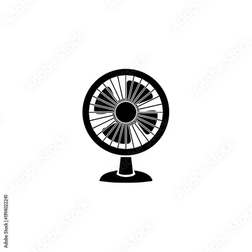 Black tabletop fan with oscillating function for indoor use