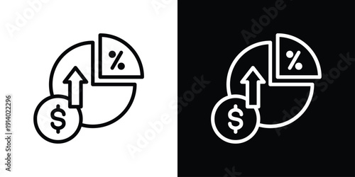 Profit Margin Icon Sheet Black And White