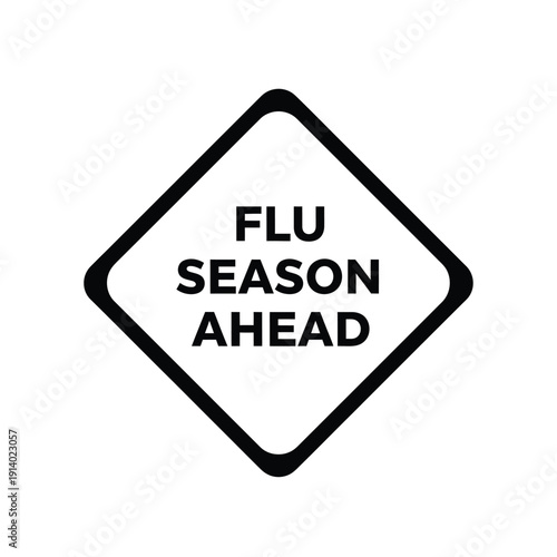 Vector illustration icon flu season ahead warning sign icon