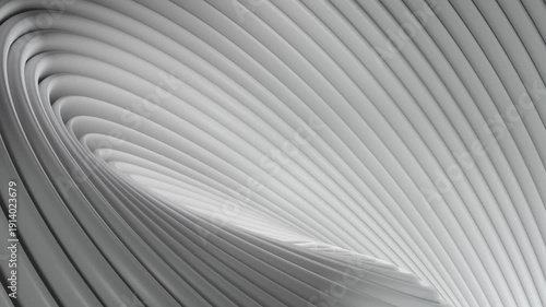Elegant seamless looped 3D animation of abstract gray waves twisting in fluid motion. Monochromatic gradient design, perfect for presentations, text overlays, screensavers, product backgrounds, social