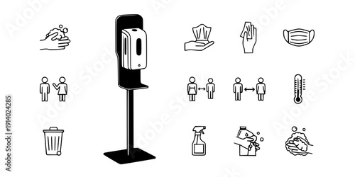 Portable Hand Sanitizer Station Silhouette
