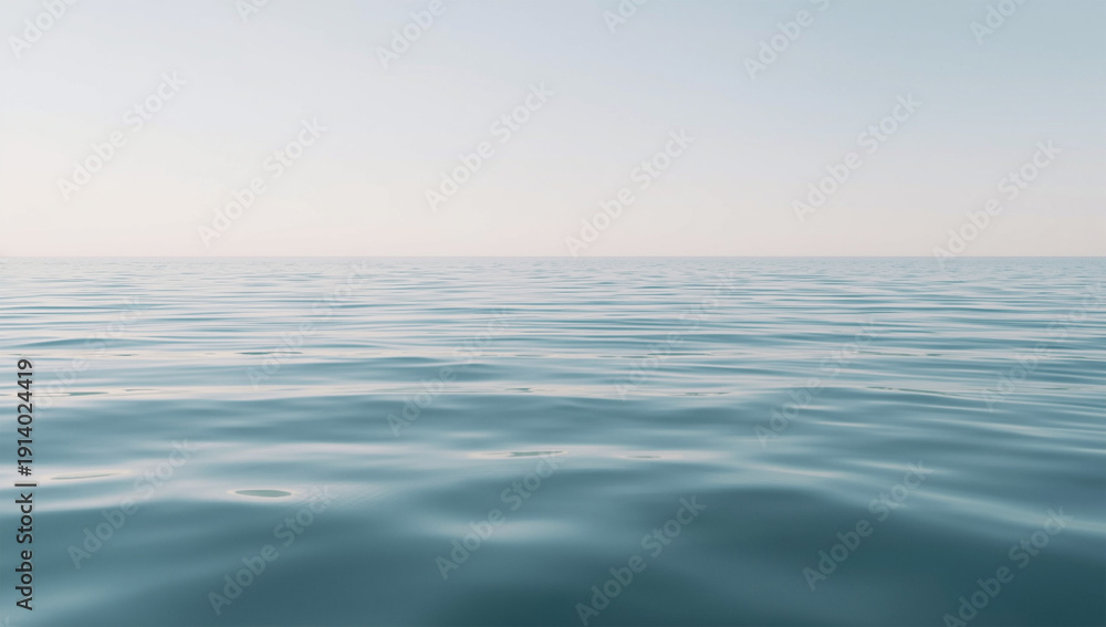 Obraz premium 凪いだ海面が水平線まで均一に広がるミニマルな情景