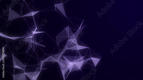 Business futuristic backdrop. Network connection structure cyberspace with moving particles. Big data visualization. Abstract cyber security background. 3D rendering.