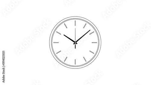 Obraz na plátně A clock with hands ticking on a wall showing time