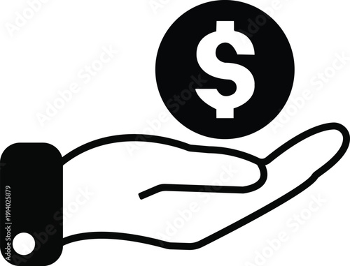 Money Donation Concept Hand Holding Dollar Coin