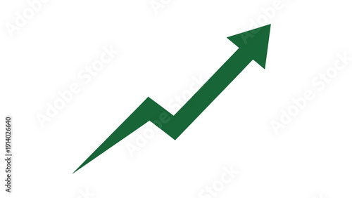 Green upward trending arrow symbolizing growth and progress.