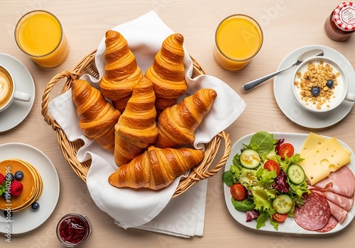 Extensive continental breakfast layout showcasing diverse morning options