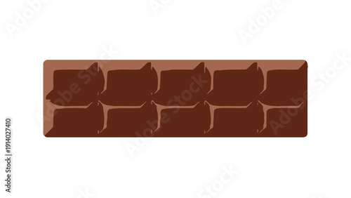 Illustration of a broken chocolate bar with several pieces missing.