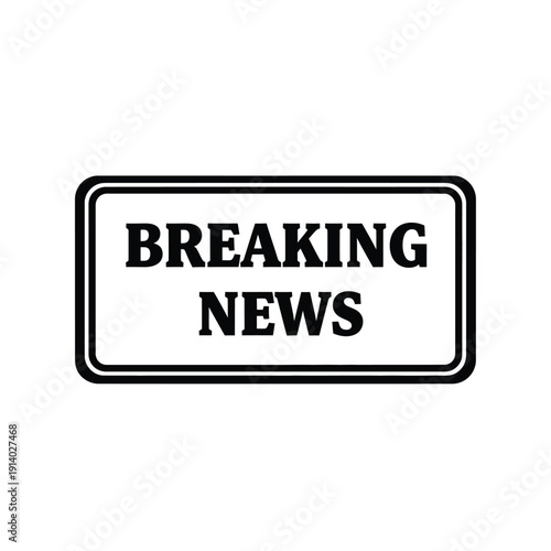 Vector illustration icon breaking news label or stamp on a, vector illustration