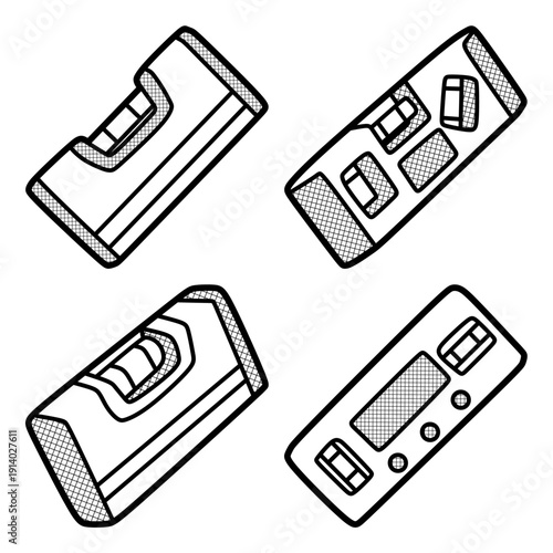 mini spirit level vector, adjustable lines