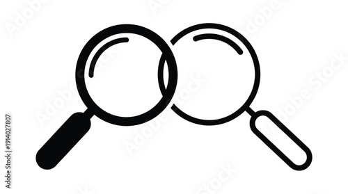Two Magnifying Glasses Overlapping, Symbolizing Search and Discovery