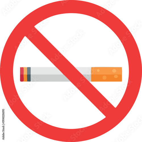 Cigarette Prohibited Signage Indicating No Smoking Policy in Public Places