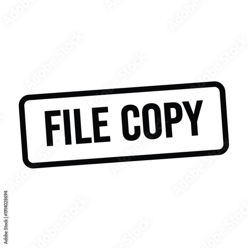 Vector illustration icon black file copy stamp on with rectangular border and bold text