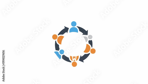 Bild auf Leinwand Diverse People Teamwork Unity Circle.