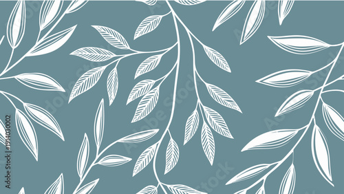 Vector Illustration Background Featuring Elegant Beige and White Leaf Outline Pattern with Seamless Design Suitable for Various Projects. 12
