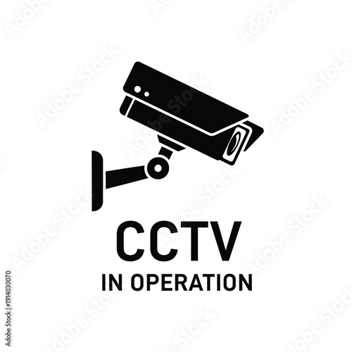 Vector illustration icon cctv camera icon with text in operation