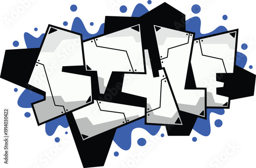 style word graffiti text sticker illustration	