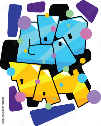 good day word graffiti text sticker illustration	