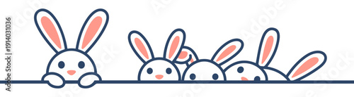 easter banner rabbit egg icon