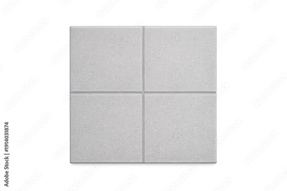 Fototapeta premium Minimalist light gray concrete tiles arranged in a four-square pattern on a black background