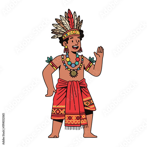 Native dancer in traditional ceremonial attire