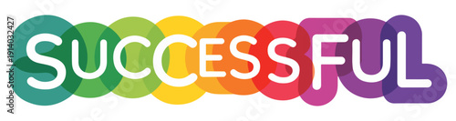 successful word colorful typography design