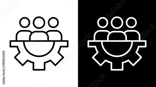 Workforce White Icon Set Vector 