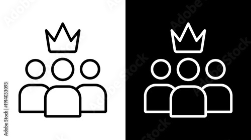 Leadership White Icon Set Vector 