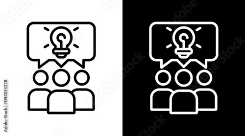 Brainstorm White Icon Set Vector 