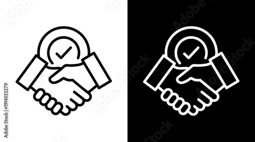 Trust White Icon Set Vector 