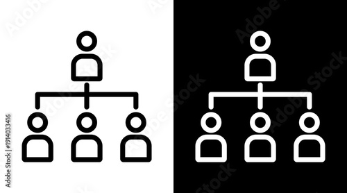 Organization White Icon Set Vector 