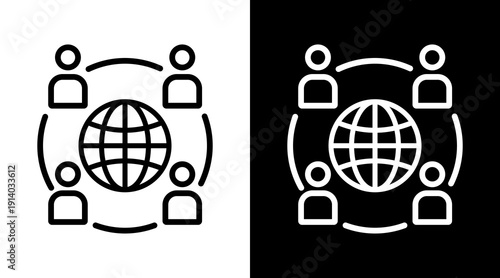 Enterprise White Icon Set Vector 