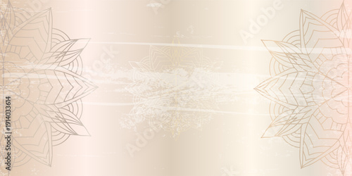 Threadbare background with ornate floral mandala pattern on gradient background. For decoration invitation, cards, logos, cover, flyer, banner. Islam, Indian, diwali motifs