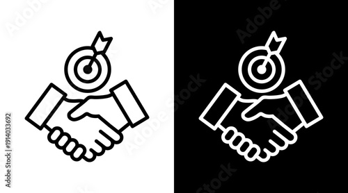 Deal White Icon Set Vector 