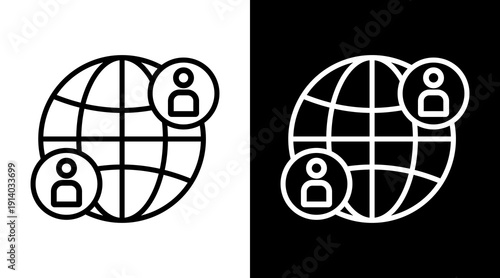 Networking White Icon Set Vector 