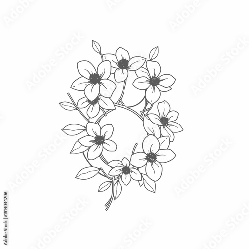 Floral Wreath Design with Dogwood Flowers