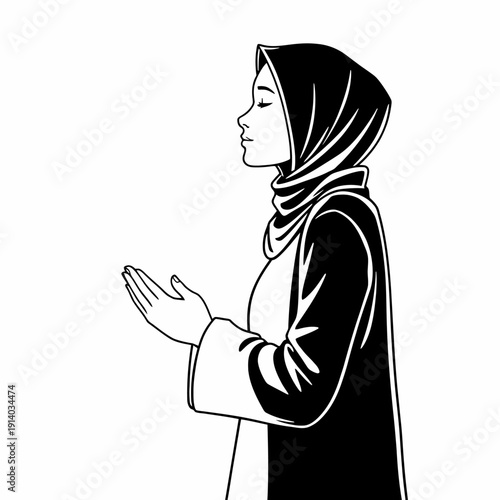 Muslim woman in prayer
