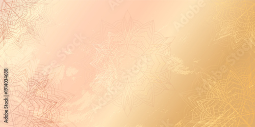 Threadbare background with ornate floral mandala pattern on gradient background. For decoration invitation, cards, logos, cover, brochure, flyer, banner. Islam, Indian, ottoman, diwali motifs